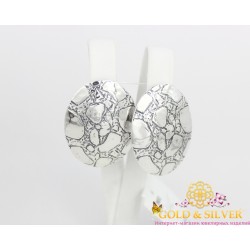 Жіночі сережки срібні "Текстура часу" 2832 Gold & Silver, Украина